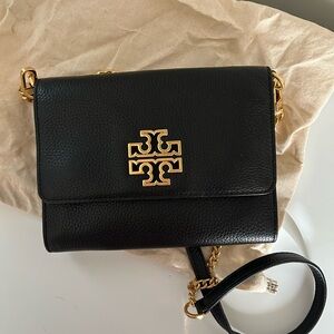 Black and Gold Tory Burch Crossbody with Chain